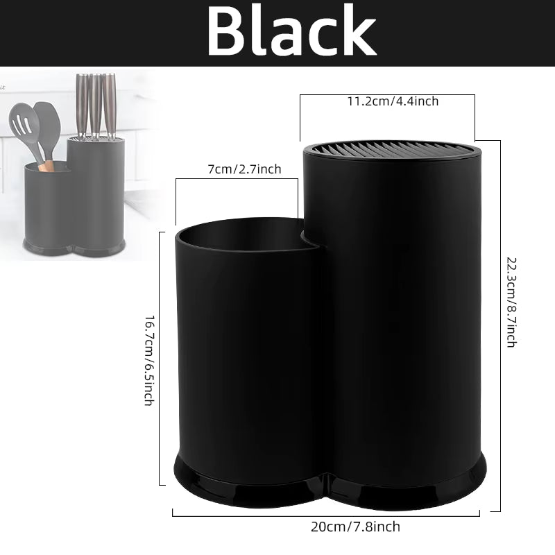 Knife Holder Multi-Function Utensil Stand Knife Block PP Flatware Drainer Storage Box Spoon Fork Kitchen Organizer Rack