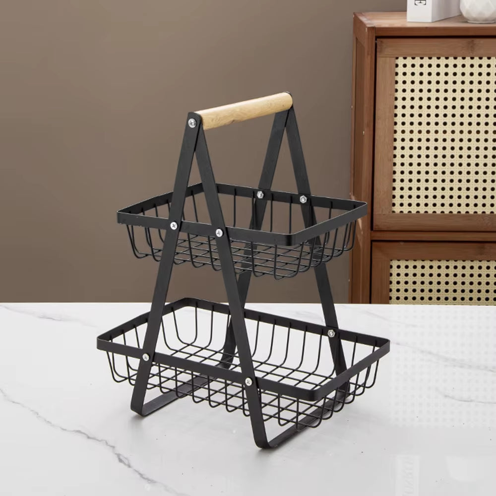 1PC Multi-Layer Empty Mesh Portable Storage Basket Fruit Basket Kitchen Living Room Dry Fruit Snacks Storage Rack