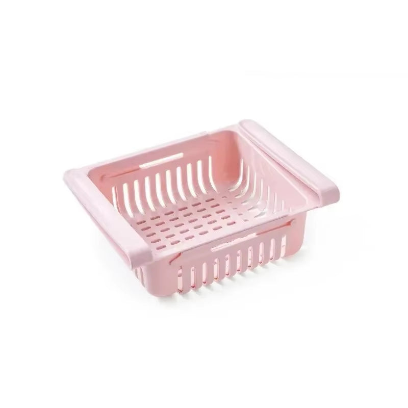Flexible Expandable Refrigerator Storage Basket Rack Containe Organizer Drawer for Kitchen Freezer Fridge Fresh Food Storage Box
