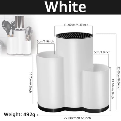 Knife Holder Multi-Function Utensil Stand Knife Block PP Flatware Drainer Storage Box Spoon Fork Kitchen Organizer Rack