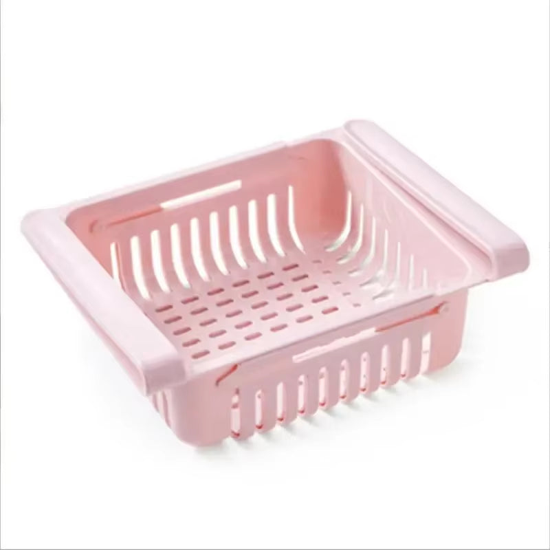 Flexible Expandable Refrigerator Storage Basket Rack Containe Organizer Drawer for Kitchen Freezer Fridge Fresh Food Storage Box