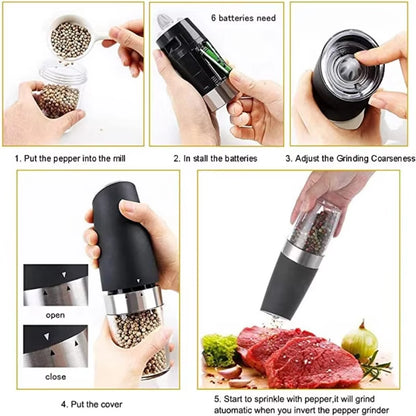  Automatic Gravity Sensing Salt Grinder