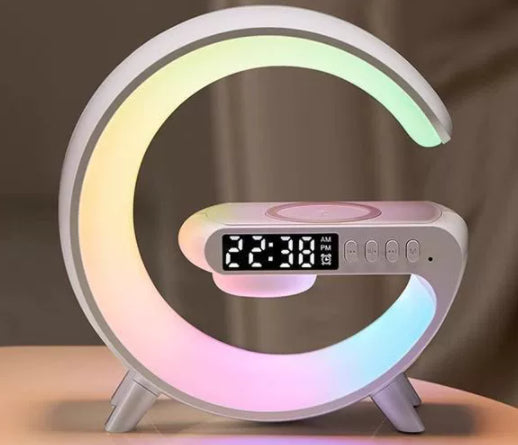 G-Shape RGB LED Lamp with Wireless Charger & Bluetooth Speaker