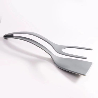 2 in 1 Nylon Grip Flip Tongs Egg Spatula Tongs Steak Spatula Tongs Clamp Pancake Fried Turners Kitchen Accessories