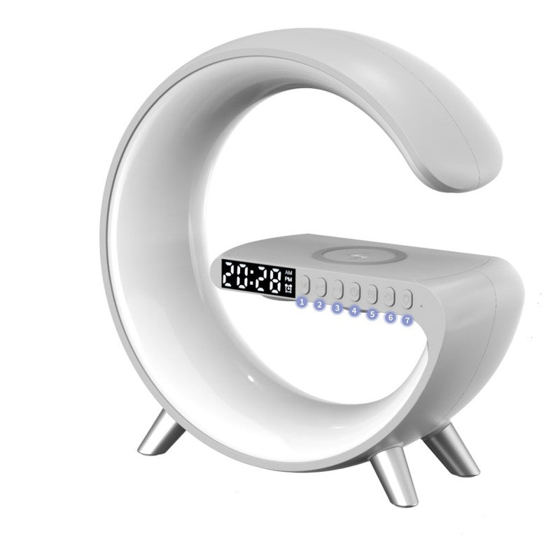 G-Shape RGB LED Lamp with Wireless Charger & Bluetooth Speaker
