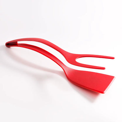 2 in 1 Nylon Grip Flip Tongs Egg Spatula Tongs Steak Spatula Tongs Clamp Pancake Fried Turners Kitchen Accessories
