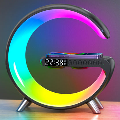 G-Shape RGB LED Lamp with Wireless Charger & Bluetooth Speaker
