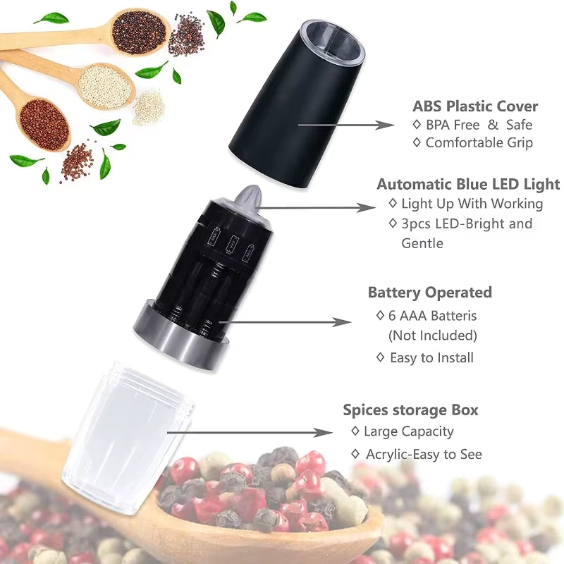  Automatic Gravity Sensing Salt Grinder