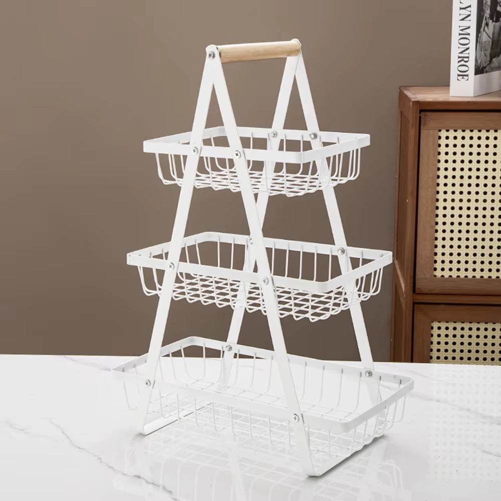 1PC Multi-Layer Empty Mesh Portable Storage Basket Fruit Basket Kitchen Living Room Dry Fruit Snacks Storage Rack