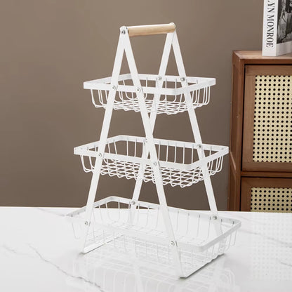 1PC Multi-Layer Empty Mesh Portable Storage Basket Fruit Basket Kitchen Living Room Dry Fruit Snacks Storage Rack