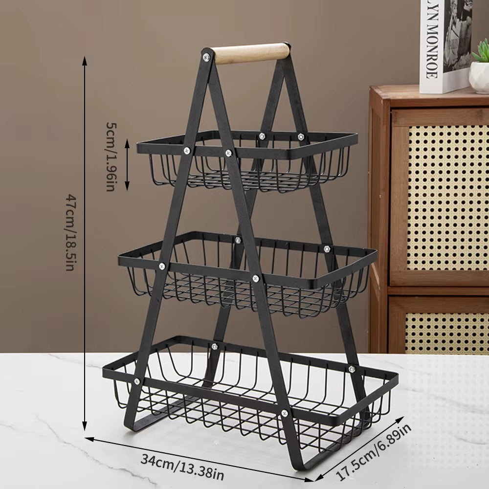 1PC Multi-Layer Empty Mesh Portable Storage Basket Fruit Basket Kitchen Living Room Dry Fruit Snacks Storage Rack