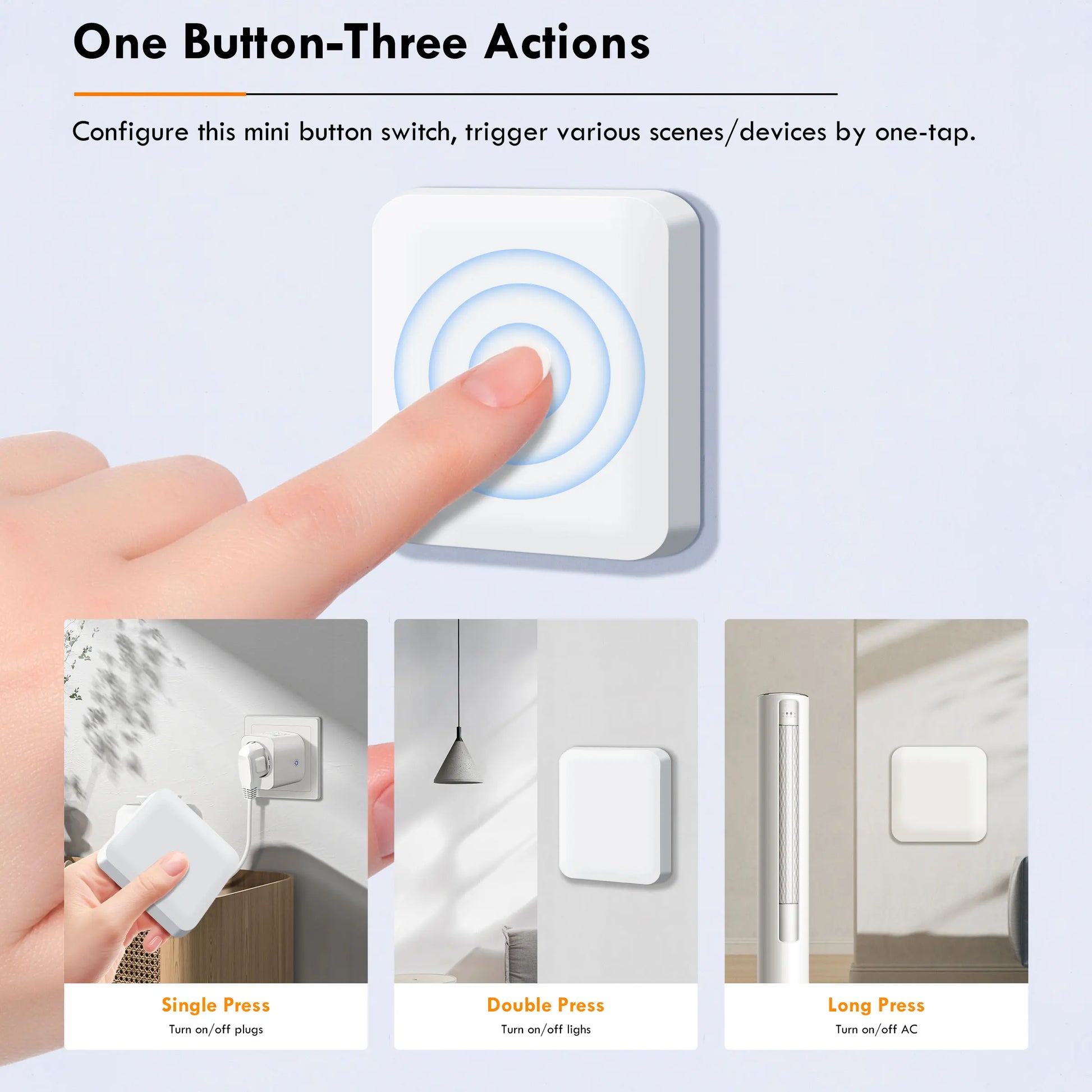 Tuya Zigbee Scene Button Switch Smart Wireless 1 Gang Scene Controller for Home Automation Multi-Scenario Linkage Switch