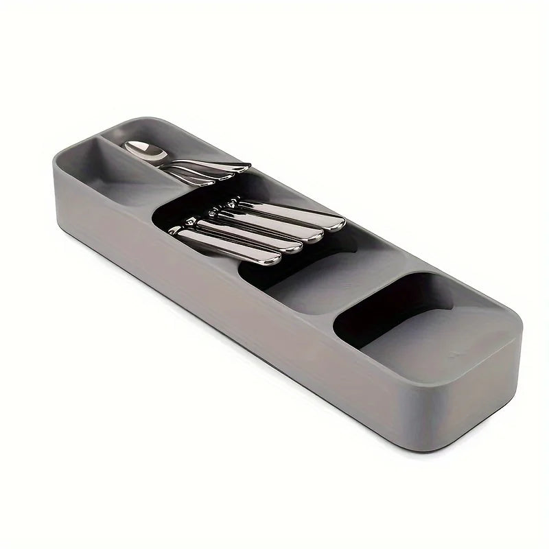 Multifunctional Knife Fork Compartment Storage Box Cutlery Spoon Box Fork Divider Organizer Kitchen Drawer Storage Box Tray