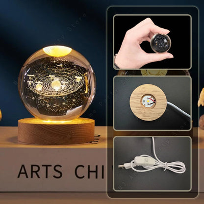 3D Crystal Ball Night Light Led Lamp