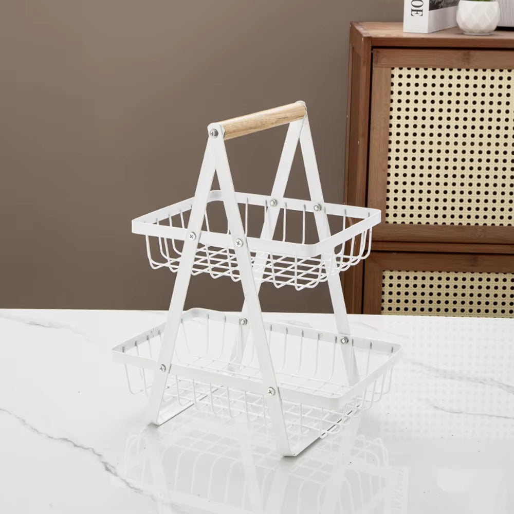 1PC Multi-Layer Empty Mesh Portable Storage Basket Fruit Basket Kitchen Living Room Dry Fruit Snacks Storage Rack