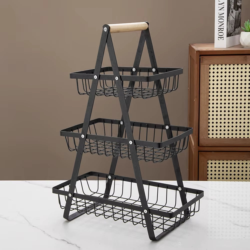 1PC Multi-Layer Empty Mesh Portable Storage Basket Fruit Basket Kitchen Living Room Dry Fruit Snacks Storage Rack