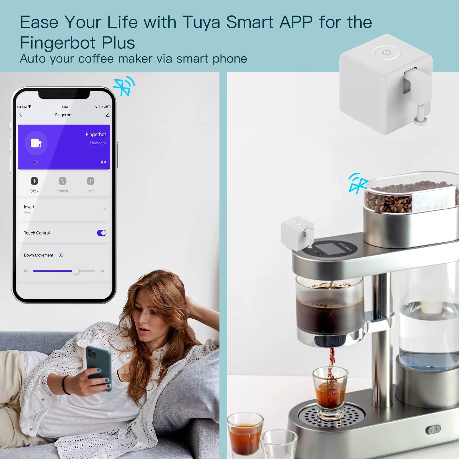 Moes Tuya Fingerbot Button Pusher New Bluetooth Finger Robot Smart Life App Automatic Switch Voice Control Alexa Google Home