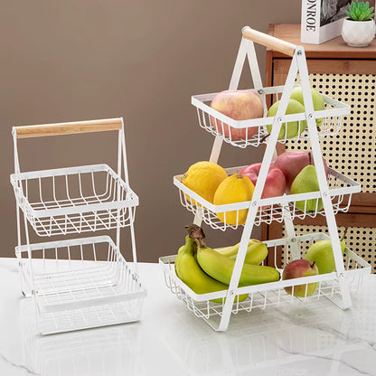 1PC Multi-Layer Empty Mesh Portable Storage Basket Fruit Basket Kitchen Living Room Dry Fruit Snacks Storage Rack