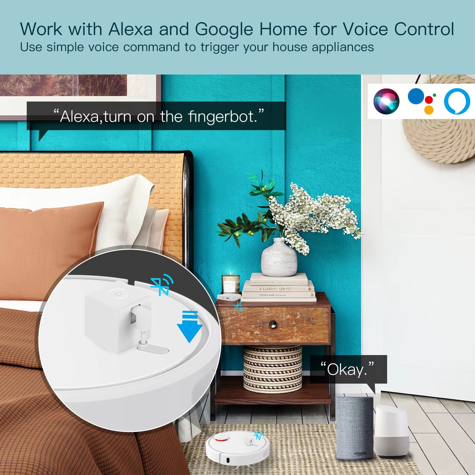 Moes Tuya Fingerbot Button Pusher New Bluetooth Finger Robot Smart Life App Automatic Switch Voice Control Alexa Google Home