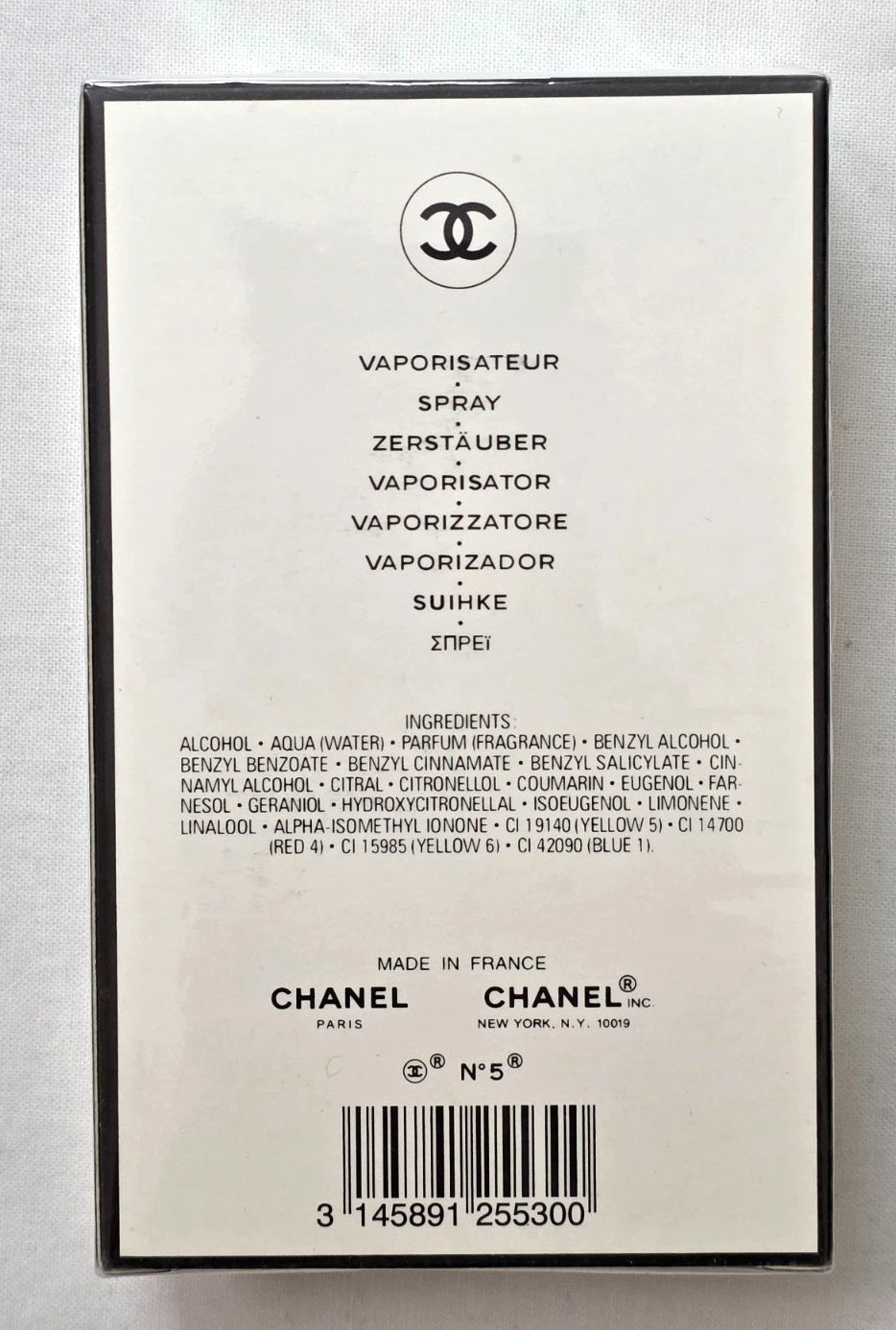 Chanel N°5 Paris Eau De Parfum 3.4 oz 100 ml Women's Spray New